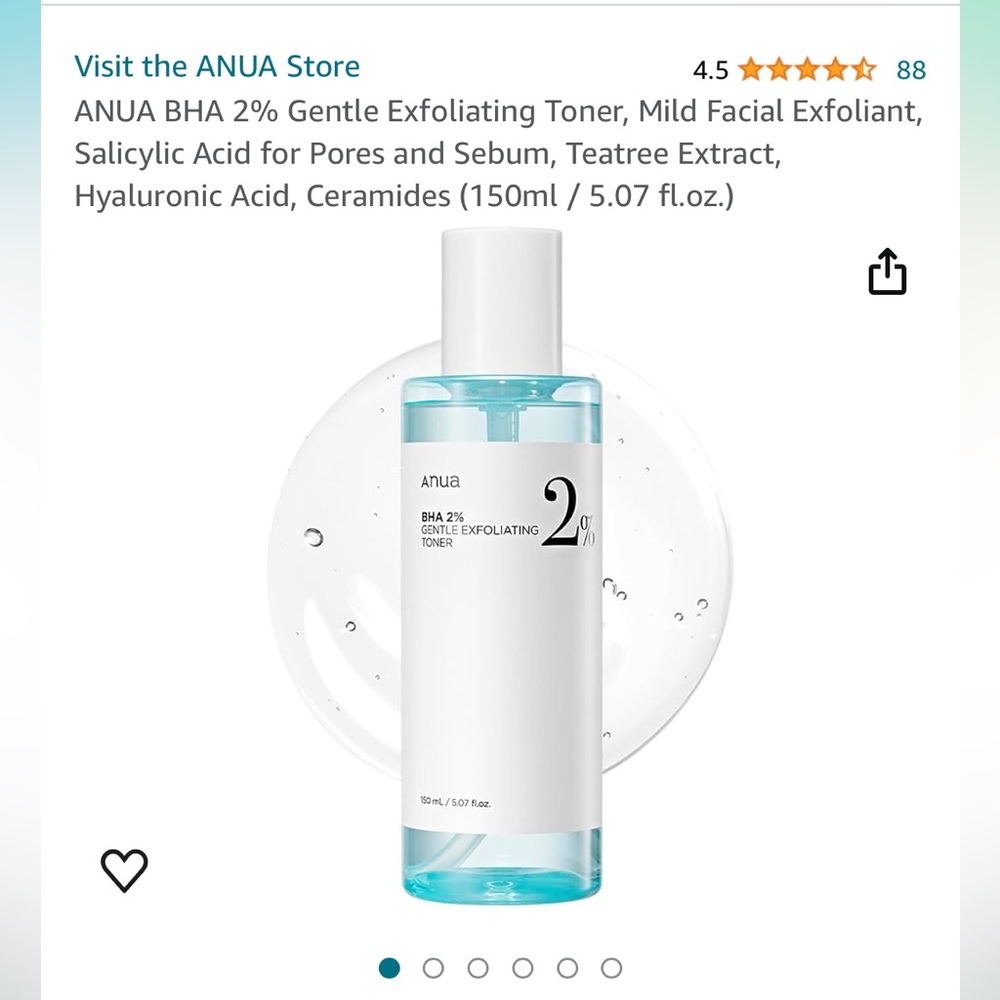 ANUA BHA 2% GENTLE EXFOLIATING TONER